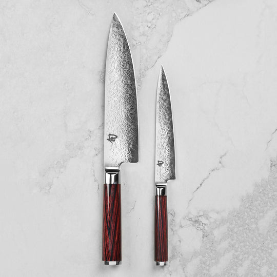 Shun Kohen Dual Core Chef's & Utility Knife Set with Sheaths & Case