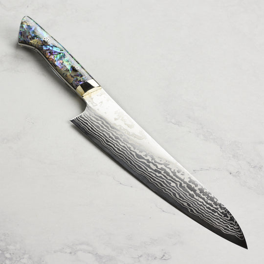 Miki Special Forged ATS-34 Damascus 8.25" Gyuto, Abalone