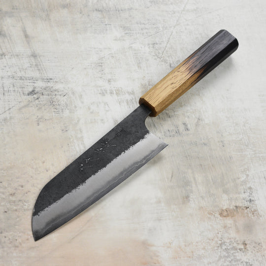 Matsubara Shirogami #1 Kurouchi Stainless Clad 6.5" Santoku