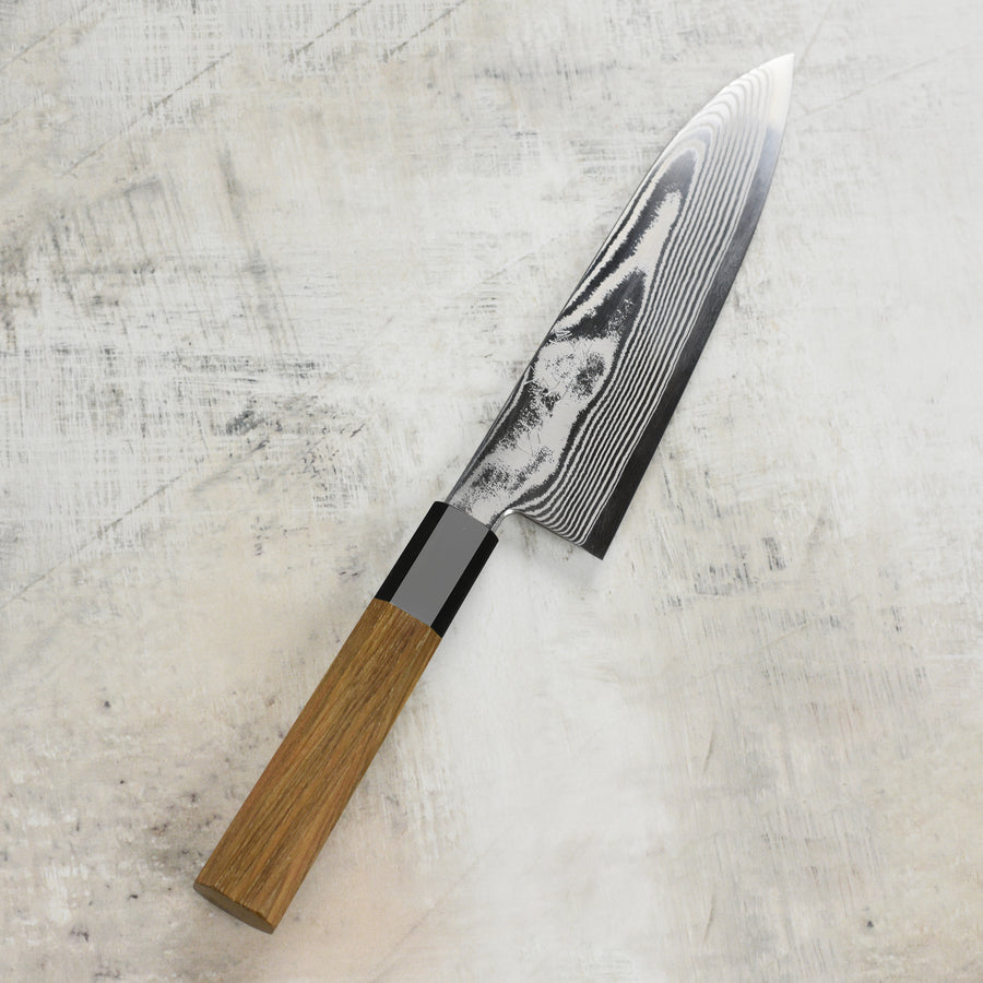 Hatsukokoro Ginsou Ginsan Damascus 7" Santoku