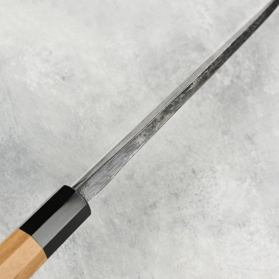 Hatsukokoro Kurokaze Aogami #2 Kurouchi 7" Double Bevel Deba, Teak