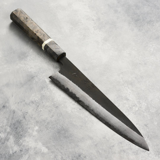 Hatsukokoro Shinkiro Aogami Super Kurouchi Damascus 8.25" Gyuto, Stabilized Birch
