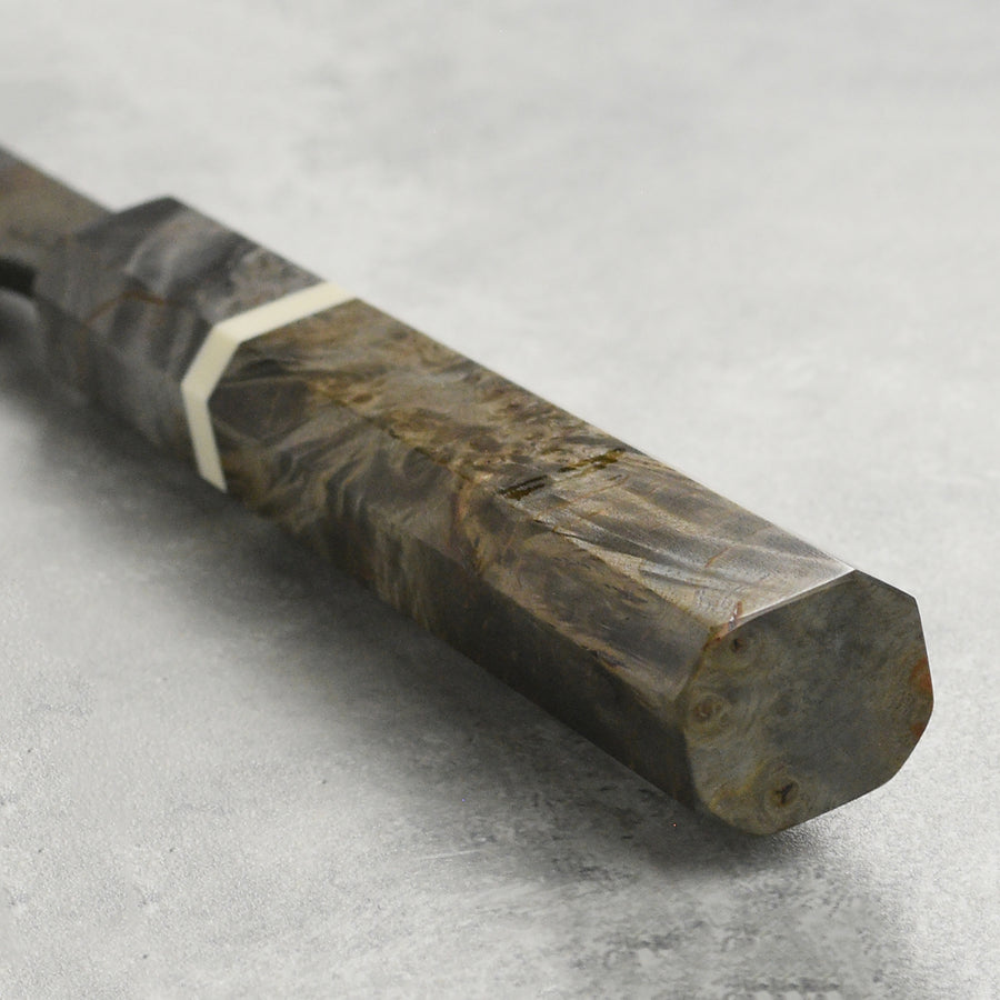 Hatsukokoro Shinkiro Aogami Super Kurouchi Damascus 8.25" Gyuto, Stabilized Birch