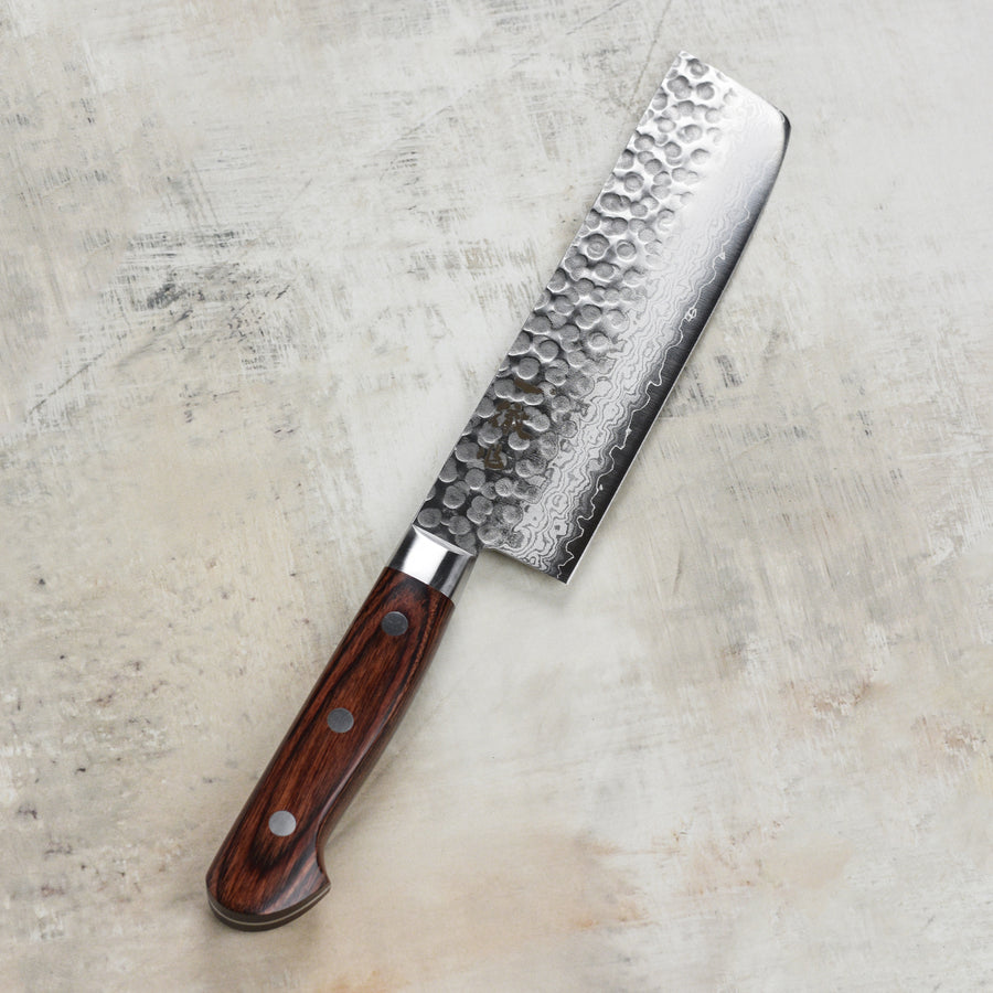 Ittetsu VG10 Hammered Damascus 6.3" Nakiri