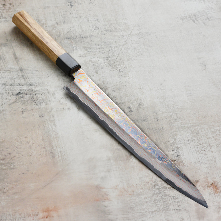 Hinoura Aogami #2 Colored Damascus 10.6" Sujihiki
