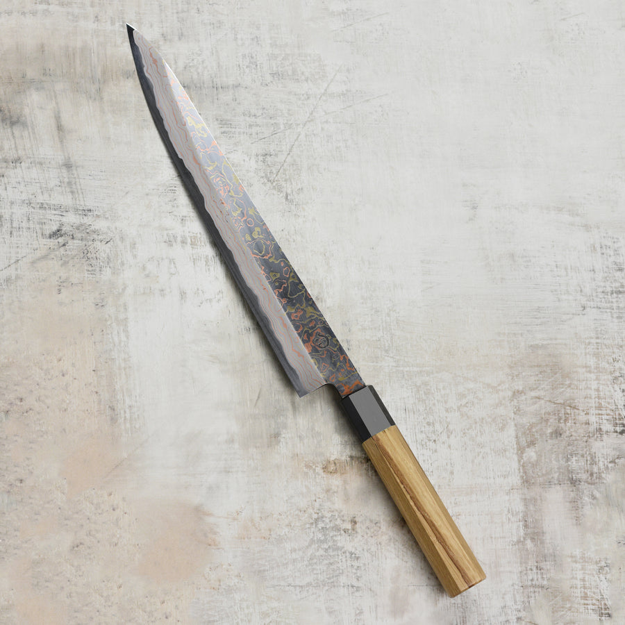 Hinoura Aogami #2 Colored Damascus 10.6" Sujihiki