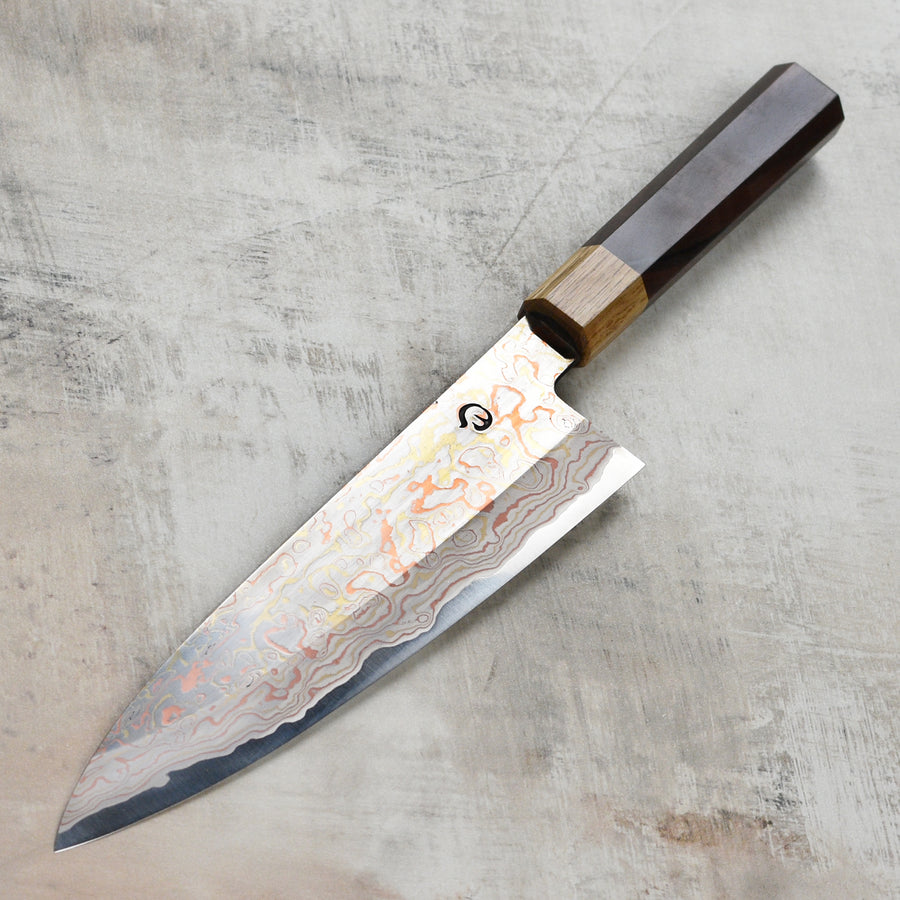 Mutsumi Hinoura Aogami #2 Colored Damascus 8.25" Gyuto