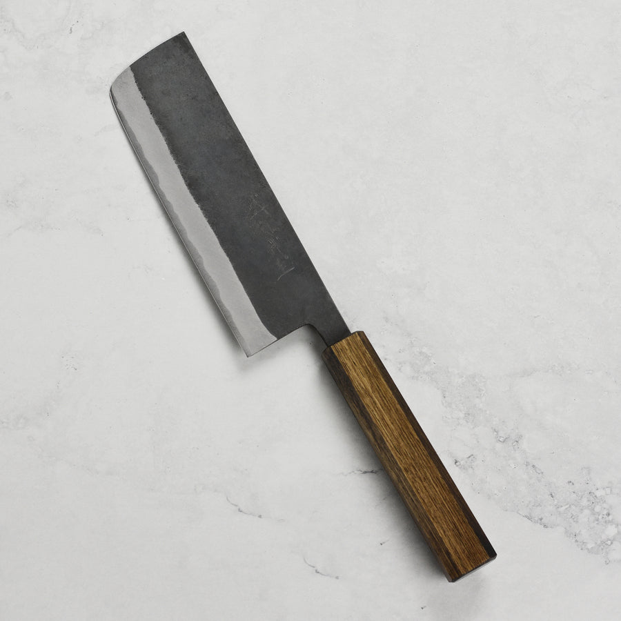 Shiro Kamo Aogami Super Kurouchi Stainless Clad 6.5" Nakiri