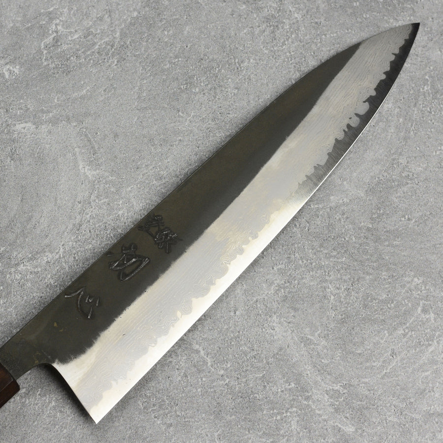 Hatsukokoro Shinkiro Aogami Super Kurouchi Damascus 8.25" Gyuto, Ebony