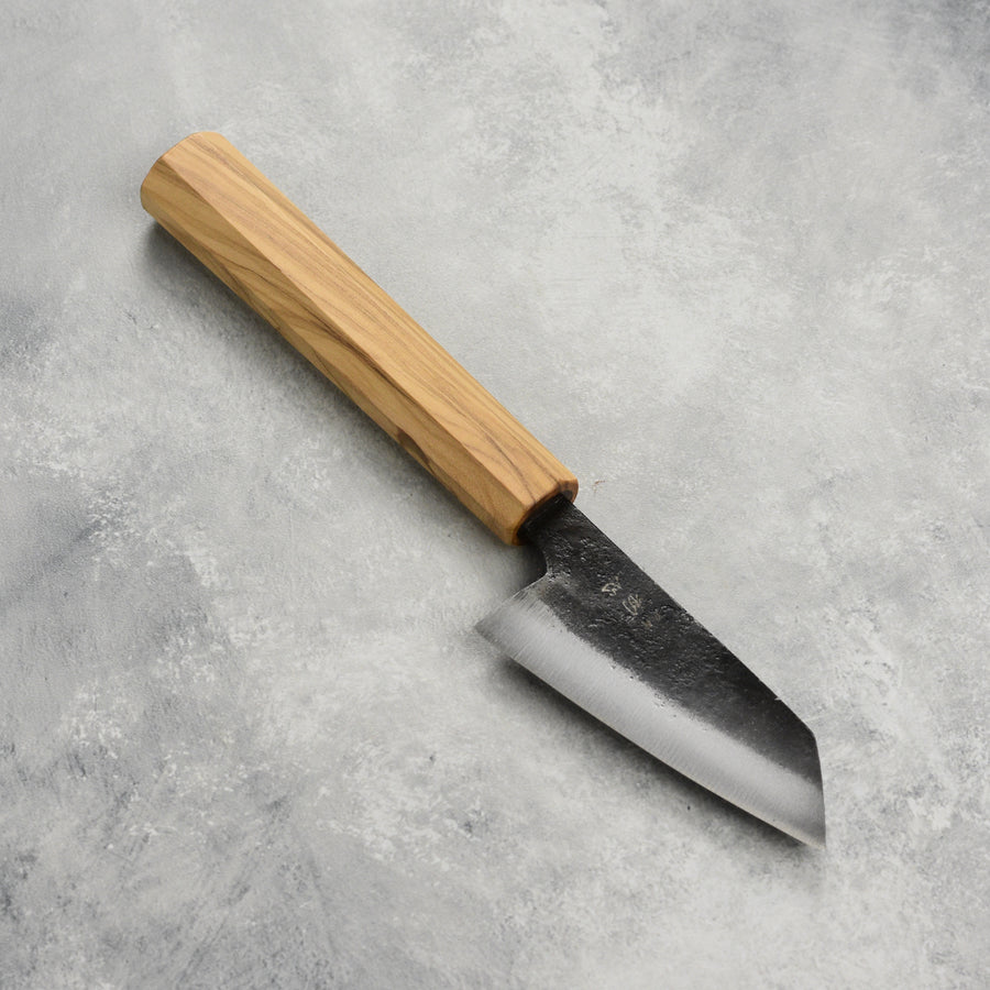 Hatsukokoro Kurogane Aogami #2 Kurouchi 3.1" Ko-Bunka, Olivewood