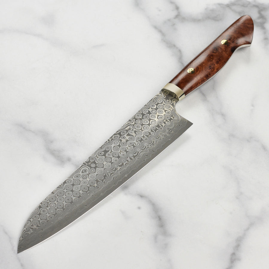 Nigara Anmon SG2 Damascus 9.4" Gyuto, Quince Wood