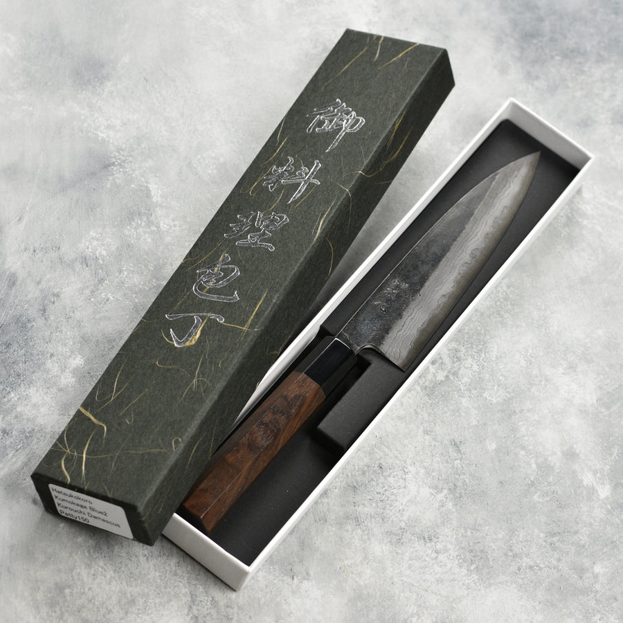 Hatsukokoro Kumokage Aogami Kurouchi Damascus 5.9" Petty