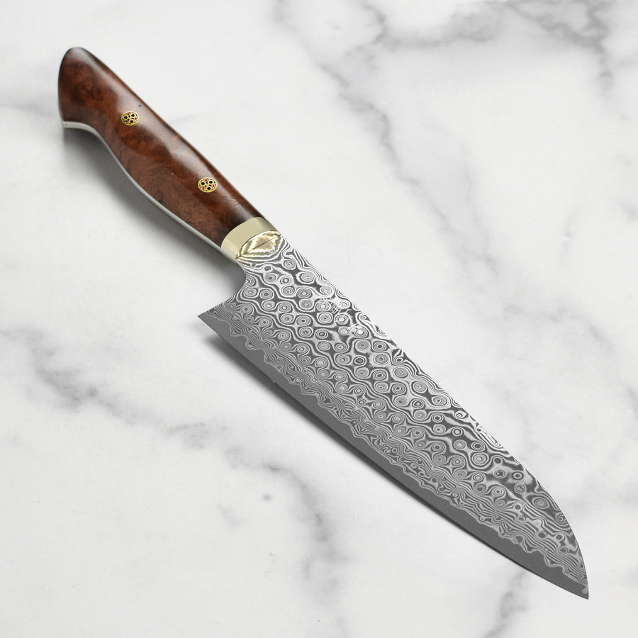 Nigara Anmon SG2 Damascus 8.25" Gyuto, Quince Wood