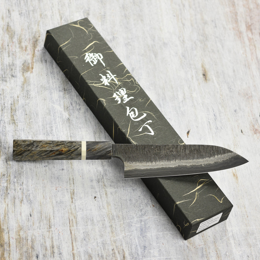 Hatsukokoro Itadaki Aogami #2 + Shirogami #2 Coreless Damascus 7" Santoku