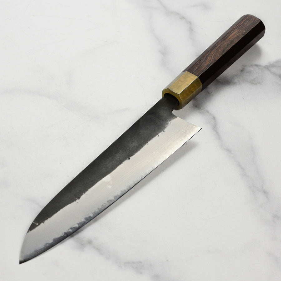 Hatsukokoro Shinkiro Aogami Super Kurouchi Damascus 8.25" Gyuto, Ebony with Ferrule