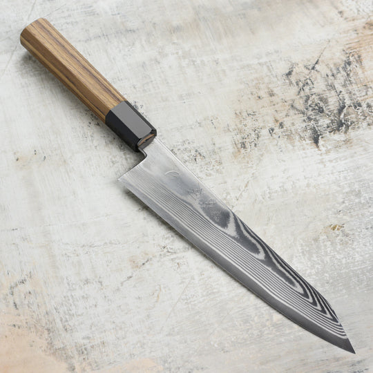 Hatsukokoro Ginsou Ginsan Damascus 8.25" Kiritsuke Gyuto