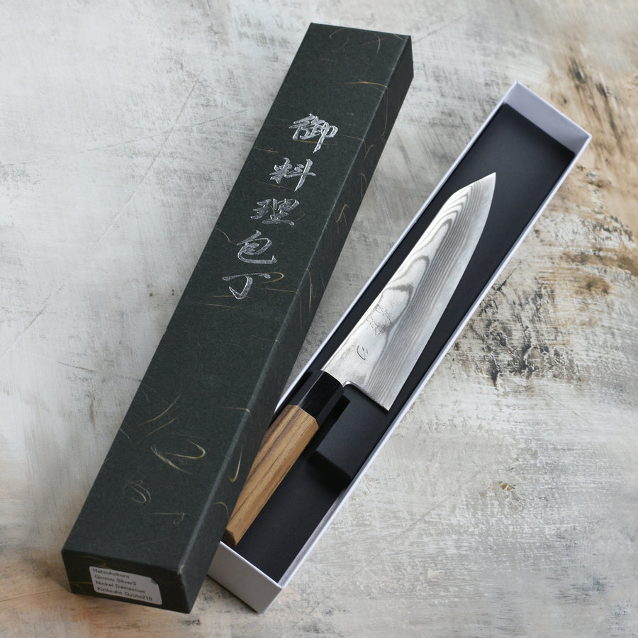 Hatsukokoro Ginsou Ginsan Damascus 8.25" Kiritsuke Gyuto
