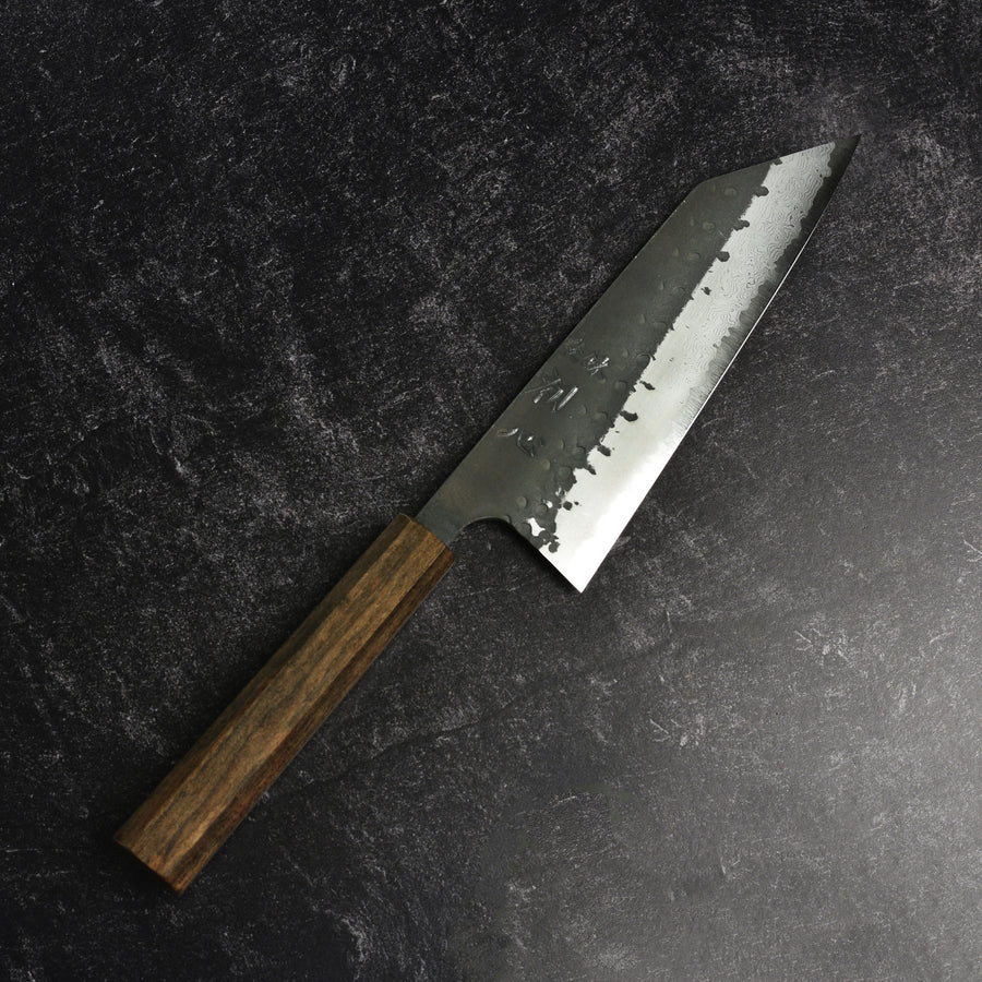 Hatsukokoro Shinkiro Aogami Super Kurouchi Damascus 6.5" Bunka, Bubinga