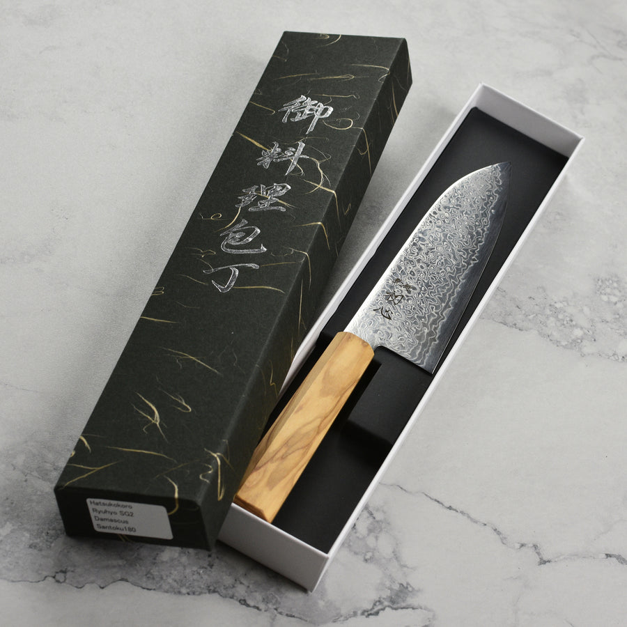 Hatsukokoro Ryuhyo SG2 Damascus 7" Santoku