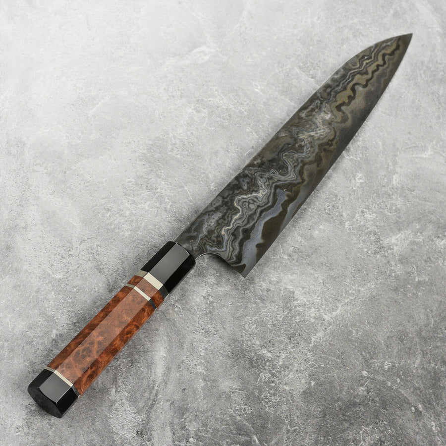 Nigara Kagetora Aogami #2 + Shirogami #2 Coreless Damascus 9.4" Gyuto