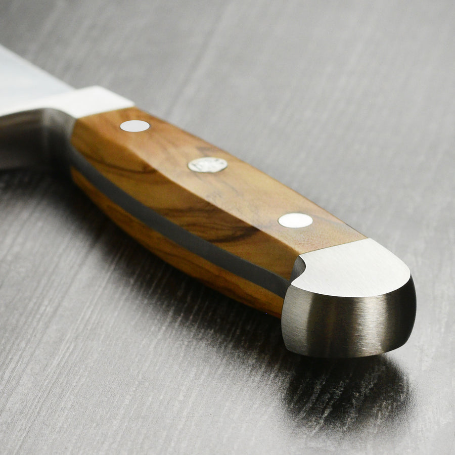 Franz Gude 12.6" Large Bread Knife with Olive Wood Handle, Left-Handed