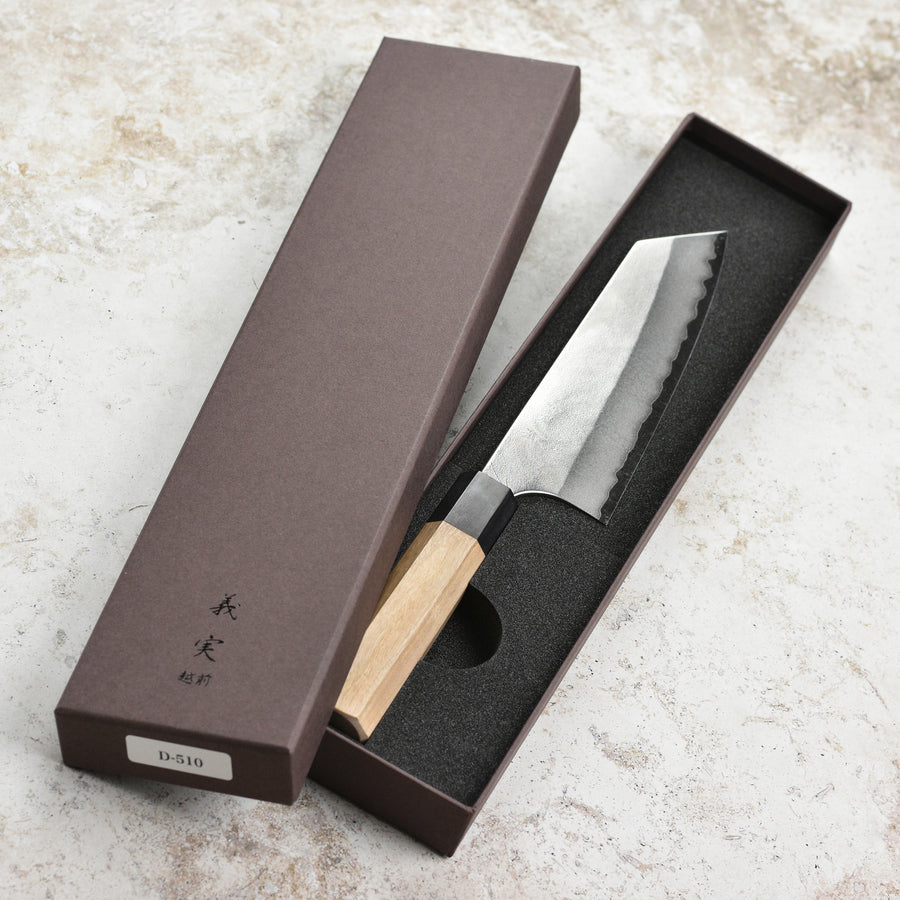 Yoshimi Kato Aogami Super Nashiji Stainless Clad 6.7" Bunka