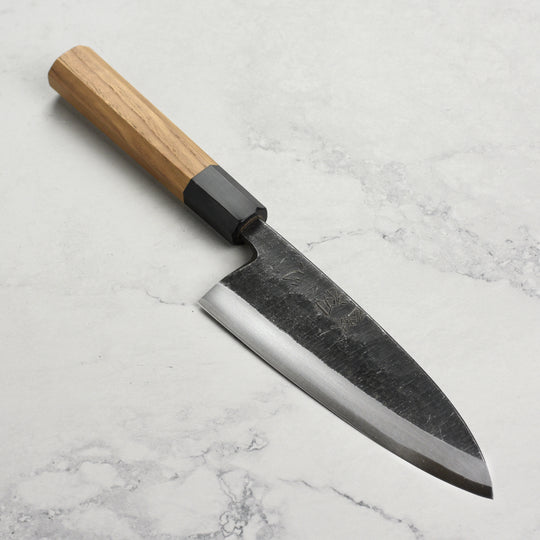 Hatsukokoro Shirasagi Aogami #2 Kurouchi 6.5" Single-Bevel Deba