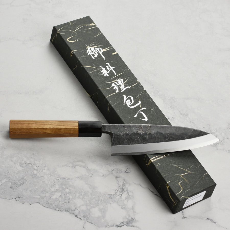 Hatsukokoro Shirasagi Aogami #2 Kurouchi 6.5" Single-Bevel Deba