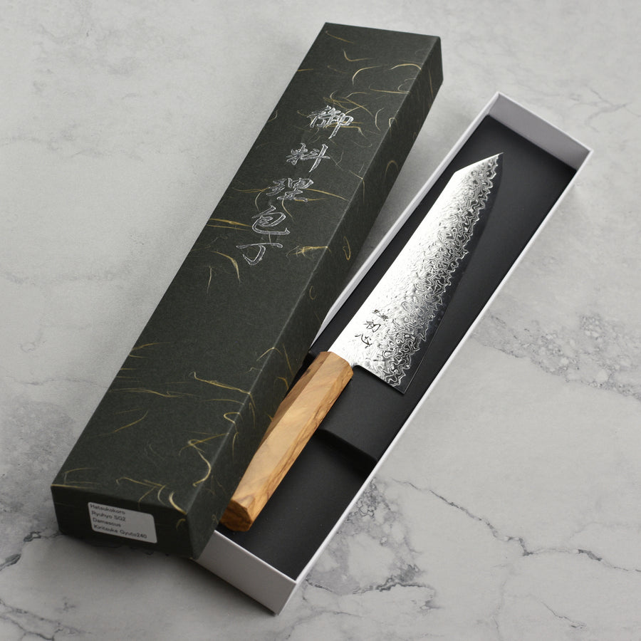 Hatsukokoro Ryuhyo SG2 Damascus 9.4" Kiritsuke