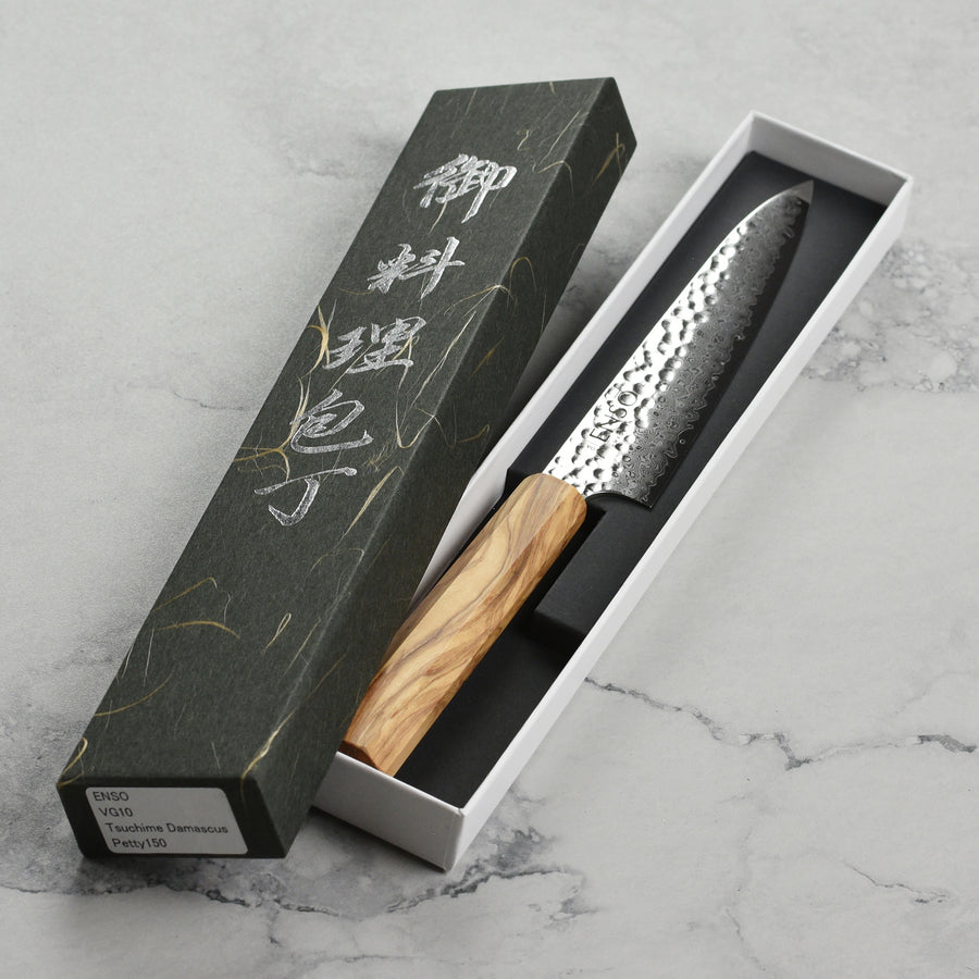 Enso Olivewood Japanese Knife VG10 Damascus