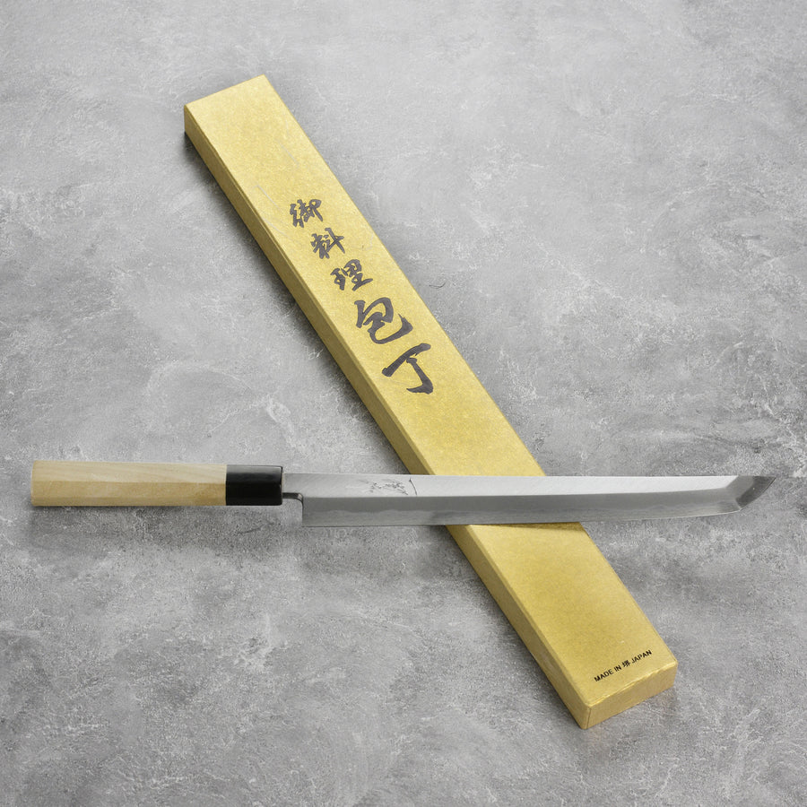 Ittetsu by Yoshikazu Tanaka Shirogami #2 Single Bevel 10.6" Sakimaru Takohiki with Saya