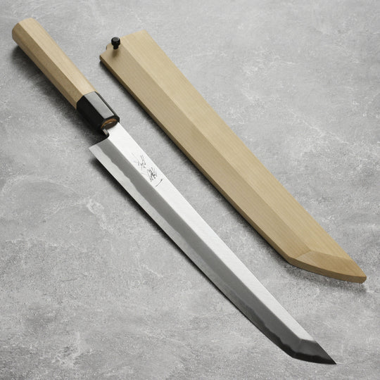 Ittetsu x Tanaka Shirogami #2 Single Bevel 11.8" Sakimaru Takohiki with Saya