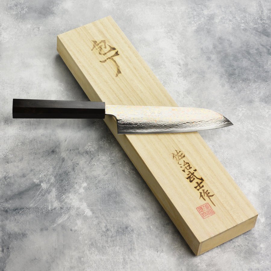 Saji Rainbow Damascus 6.5" Santoku