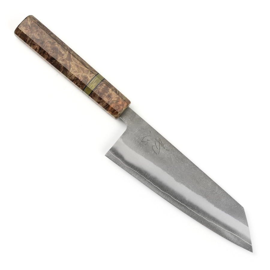 Yoshikane SKD Nashiji Stainless Clad 6.5" Bunka, C+M Custom Handle