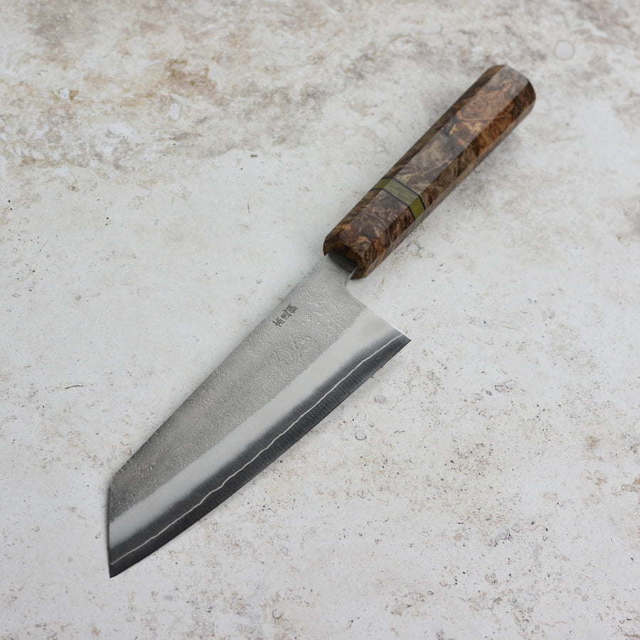 Yoshikane SKD Nashiji Stainless Clad 6.5" Bunka, C+M Custom Handle