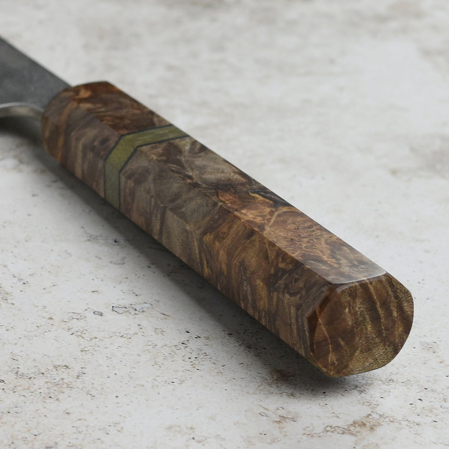 Yoshikane SKD Nashiji Stainless Clad 6.5" Bunka, C+M Custom Handle