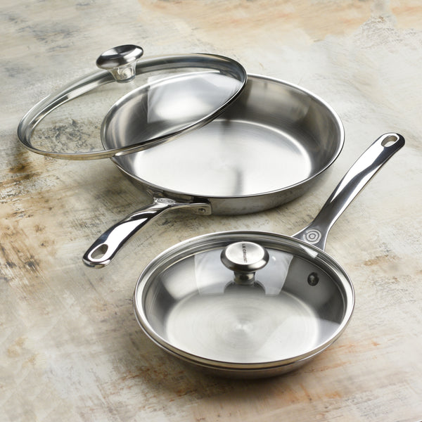 Le Creuset Tri-Ply Stainless Steel Fry Pans, Set of 2 (8 & 10