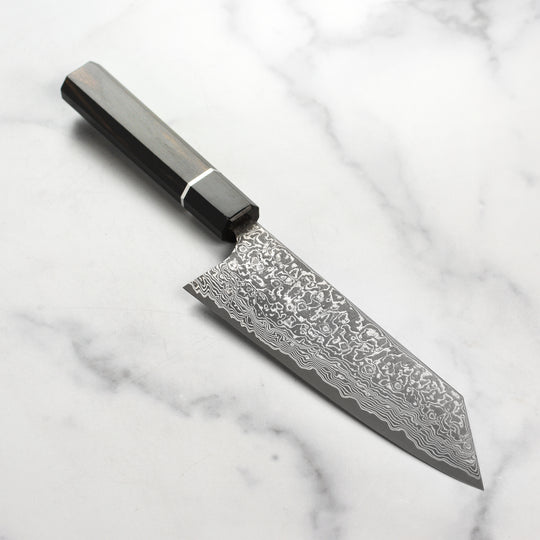 Saji SG2 Black Damascus 6.7" Bunka, Ebony