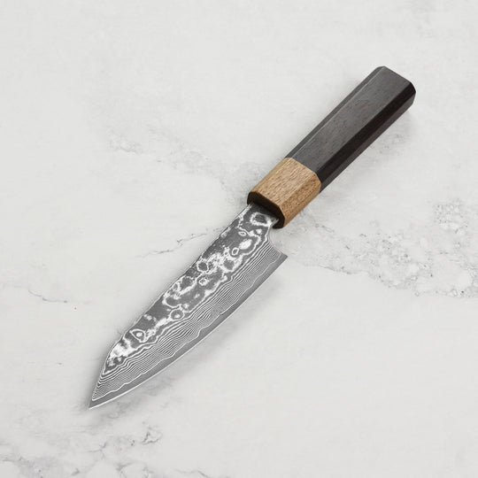 Hatono SG2 Kurozome Damascus 5.3" Kiritsuke Petty
