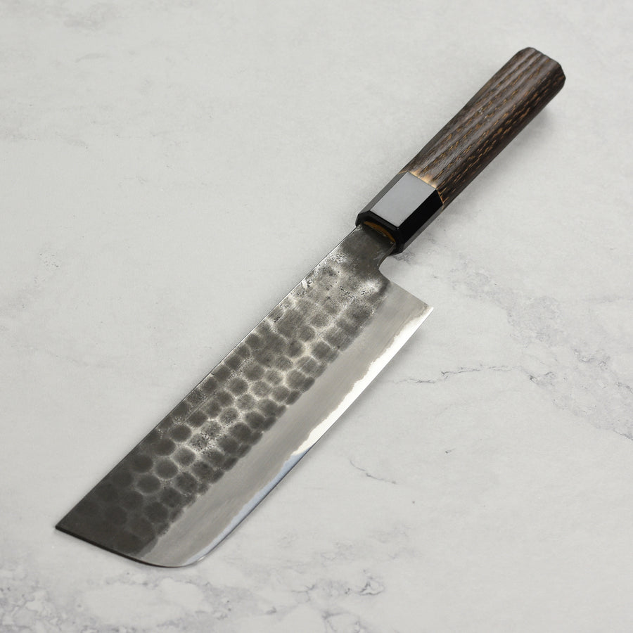 Hinoura Shirogami #2 Kurouchi Tsuchime 7" Nakiri