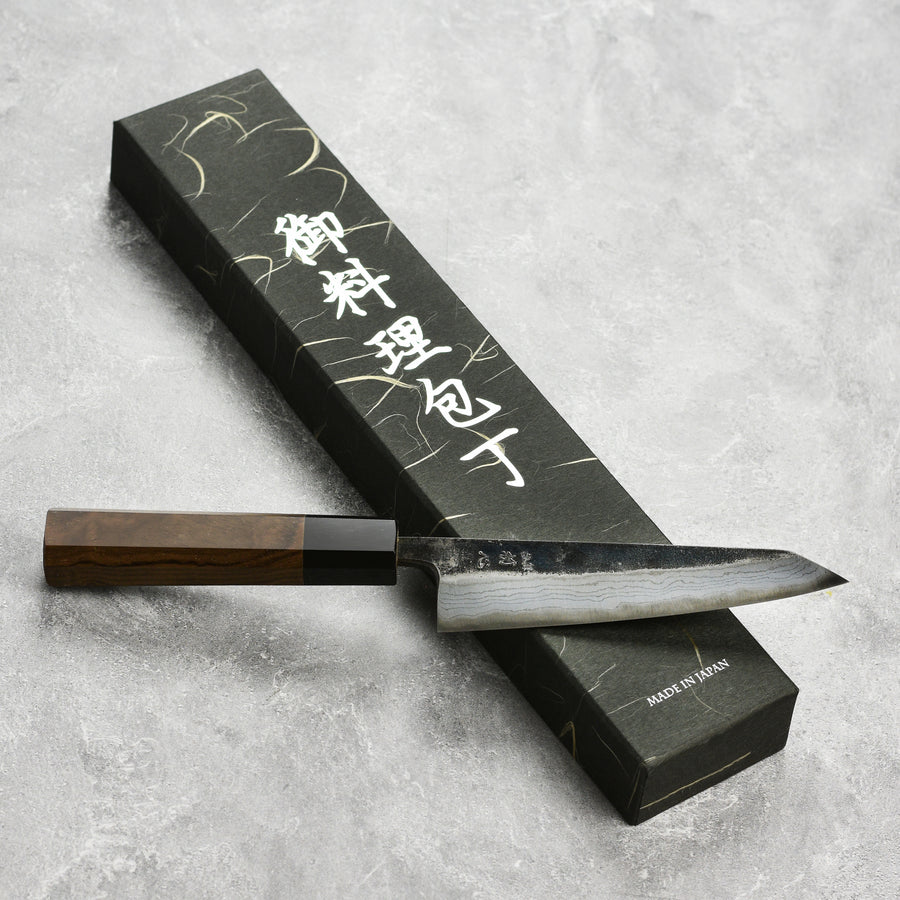 Hatsukokoro Kumokage Aogami #2 Kurouchi Damascus 5.9" Honesuki