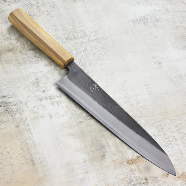 Yoshikane 240mm Gyuto Shirogami #2 Kurouchi Stainless Clad (9.4