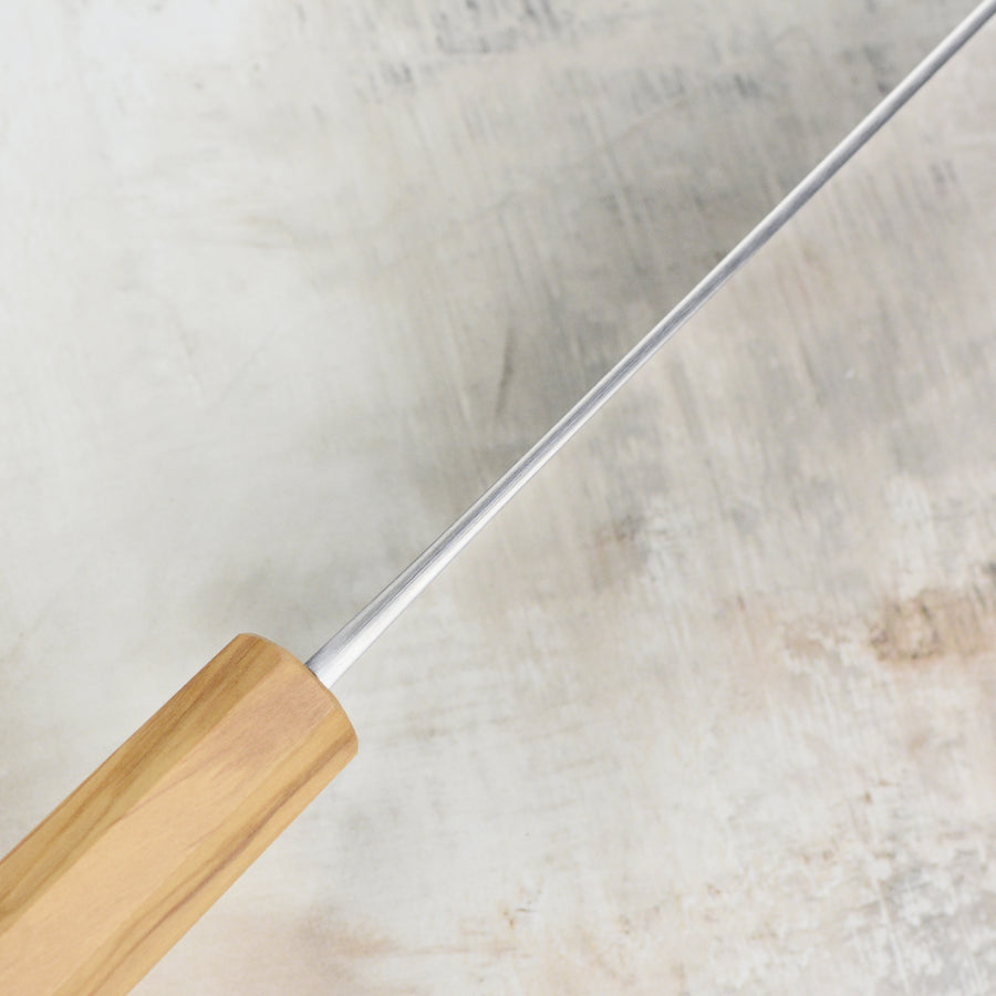 Yoshikane Shirogami #2 Kurouchi Stainless Clad 9.4" Gyuto, Olivewood