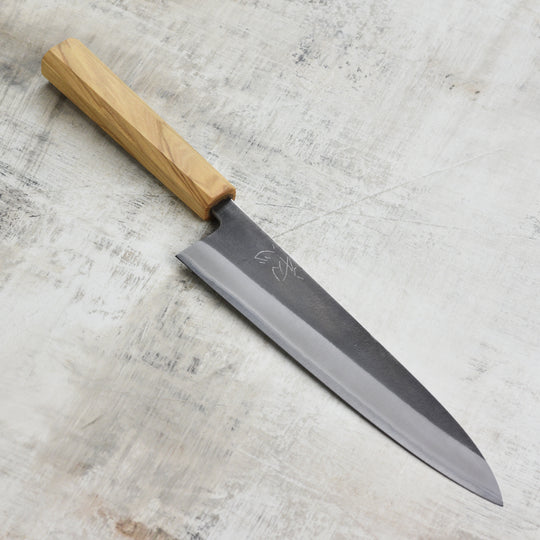 Yoshikane Shirogami #2 Kurouchi Stainless Clad 8.25" Gyuto, Olivewood