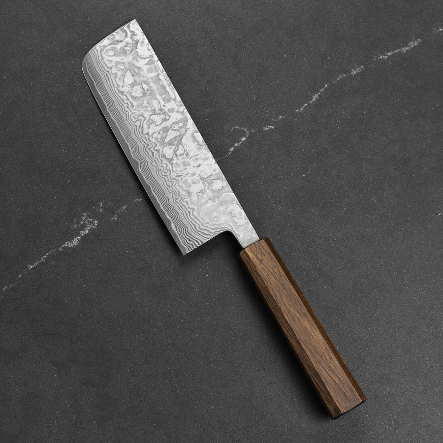Shiro Kamo SG2 Kurozome Damascus 6.5" Nakiri