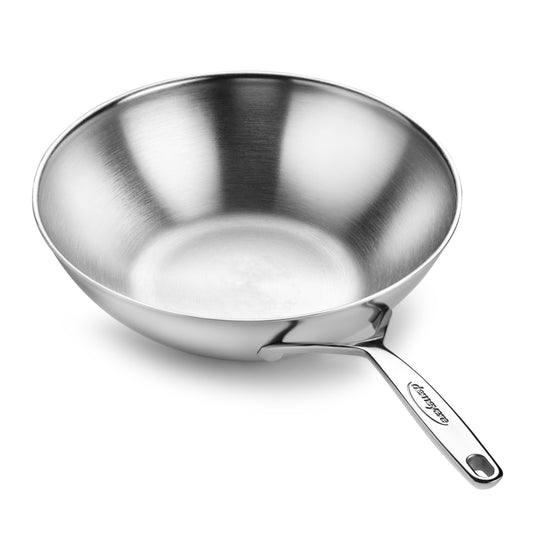 Demeyere 5-Plus 11.8" Stainless Steel Flat Bottom Wok