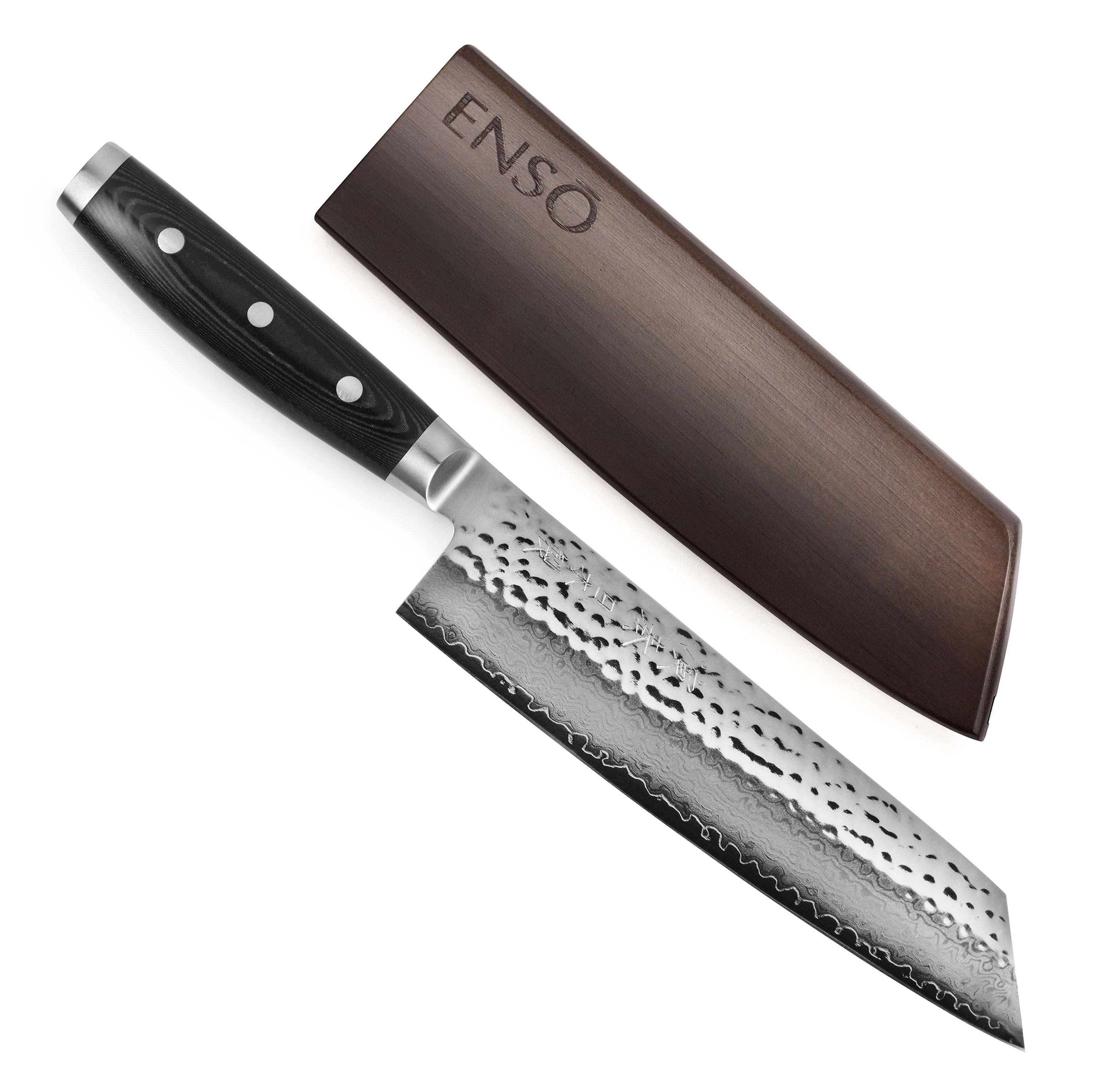 Enso HD Kiritsuke with Sheath 8" Hammered Damascus Japanese Chef's