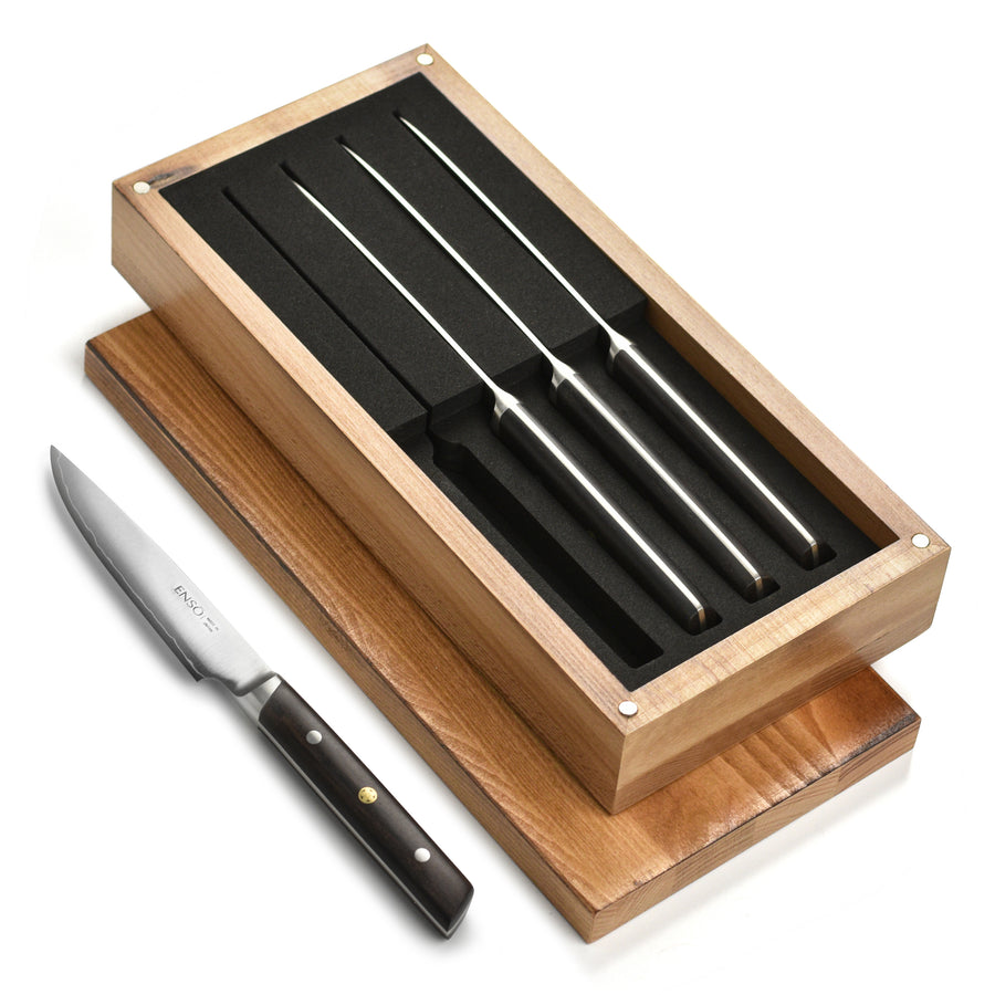 Enso Modern 4 Piece Steak Knife Set, Ebony