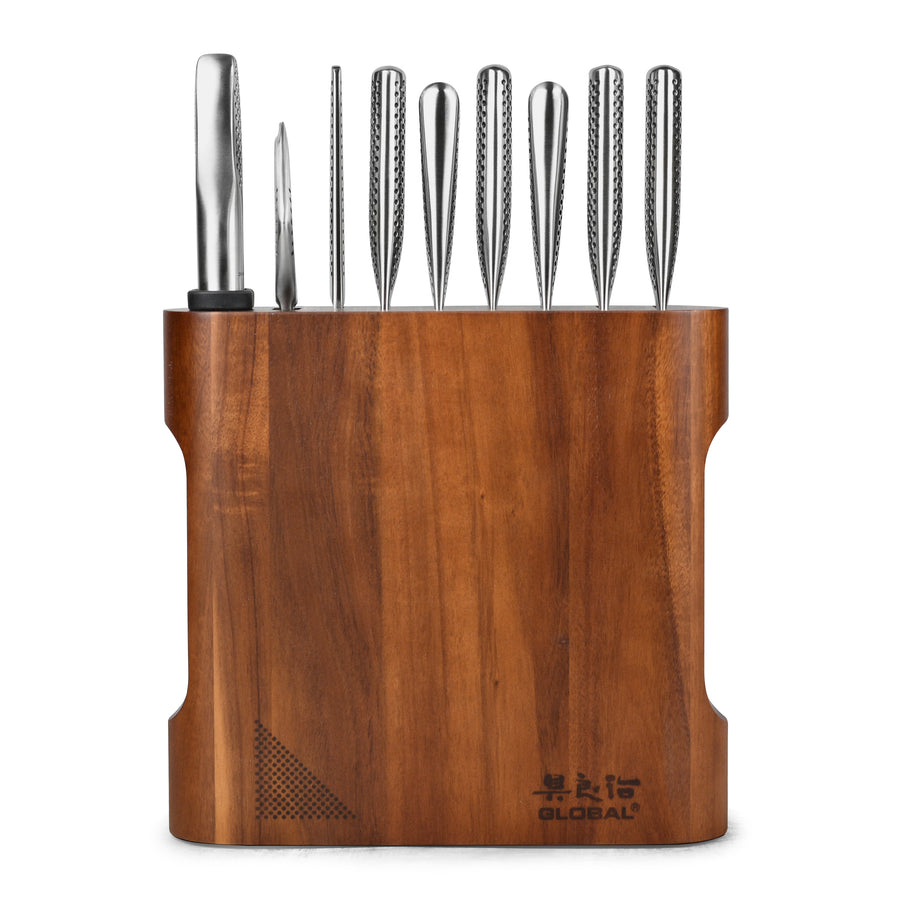 Global 10 Piece Kanpeki Knife Block Set, Acacia