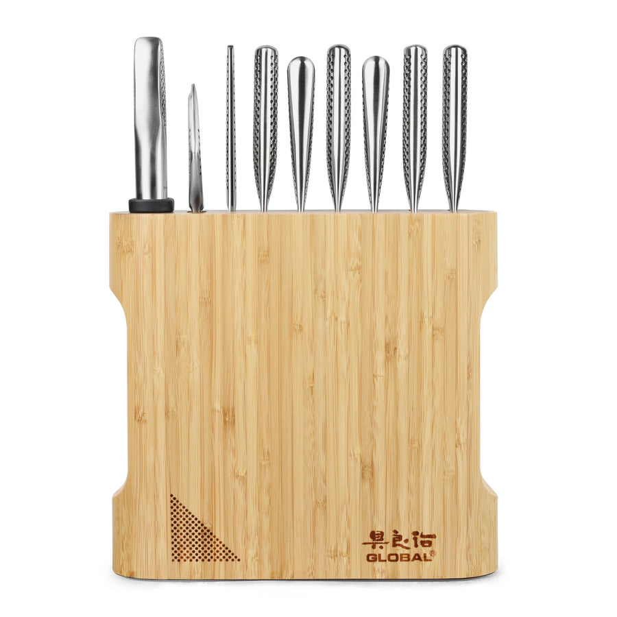 Global 10 Piece Kanpeki Knife Block Set, Bamboo
